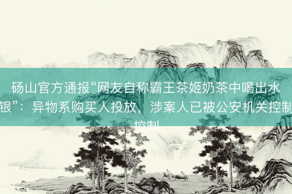 砀山官方通报“网友自称霸王茶姬奶茶中喝出水银”：异物系购买人投放，涉案人已被公安机关控制