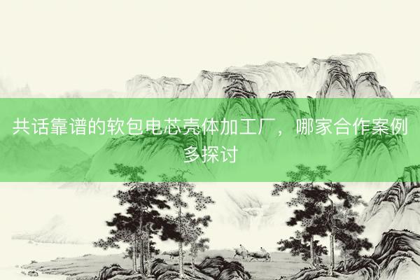 共话靠谱的软包电芯壳体加工厂，哪家合作案例多探讨