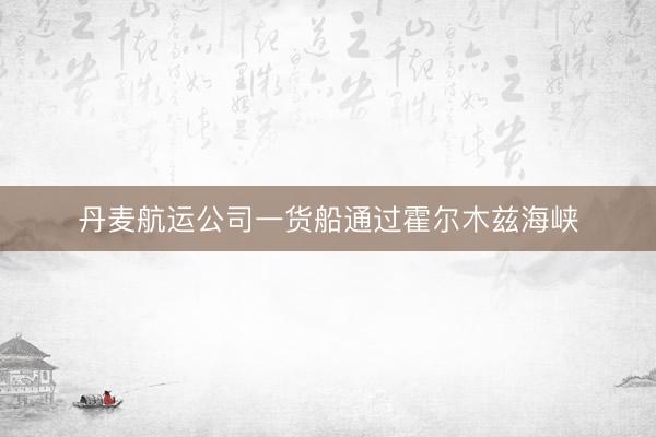 丹麦航运公司一货船通过霍尔木兹海峡