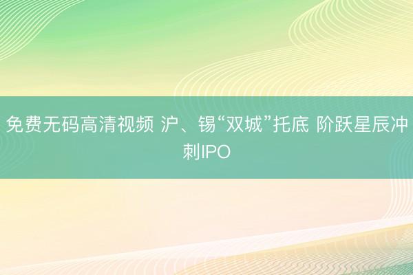 免费无码高清视频 沪、锡“双城”托底 阶跃星辰冲刺IPO