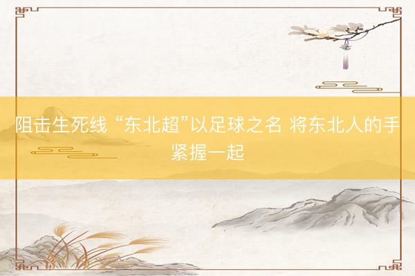 阻击生死线 “东北超”以足球之名 将东北人的手紧握一起