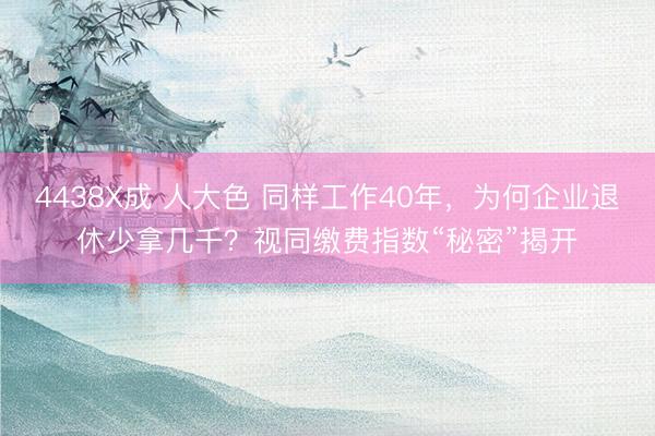 4438X成 人大色 同样工作40年，为何企业退休少拿几千？视同缴费指数“秘密”揭开
