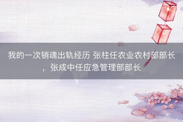 我的一次销魂出轨经历 张柱任农业农村部部长，张成中任应急管理部部长