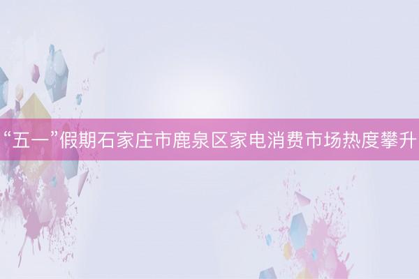 “五一”假期石家庄市鹿泉区家电消费市场热度攀升
