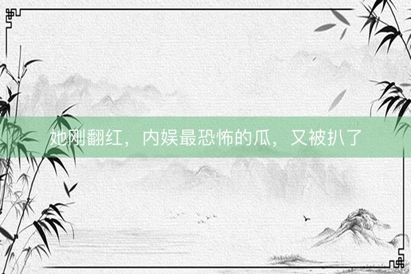 她刚翻红，内娱最恐怖的瓜，又被扒了