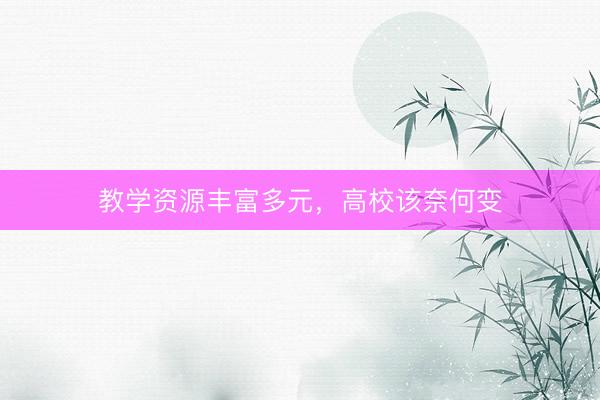 教学资源丰富多元，高校该奈何变