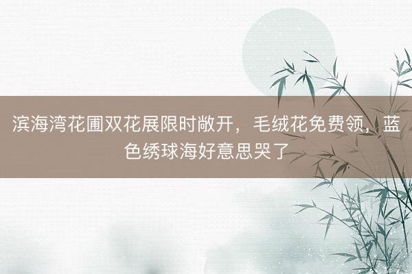 滨海湾花圃双花展限时敞开，毛绒花免费领，蓝色绣球海好意思哭了