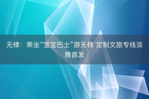 无棣：乘坐“宝宝巴士”游无棣 定制文旅专线淡雅首发