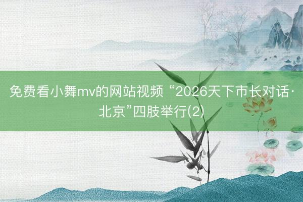 免费看小舞mv的网站视频 “2026天下市长对话·北京”四肢举行(2)