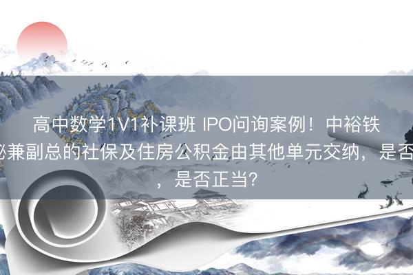 高中数学1V1补课班 IPO问询案例！中裕铁信董秘兼副总的社保及住房公积金由其他单元交纳，是否正当？