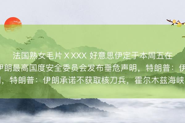 法国熟女毛片ⅩXXX 好意思伊定于本周五在瑞士签署和平条约，伊朗最高国度安全委员会发布垂危声明，特朗普：伊朗承诺不获取核刀兵，霍尔木兹海峡将从头绽放