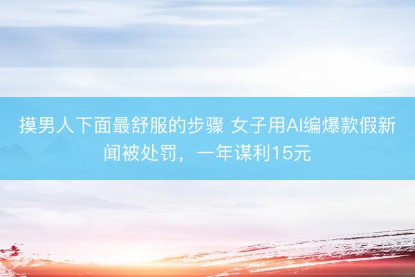 摸男人下面最舒服的步骤 女子用AI编爆款假新闻被处罚，一年谋利15元