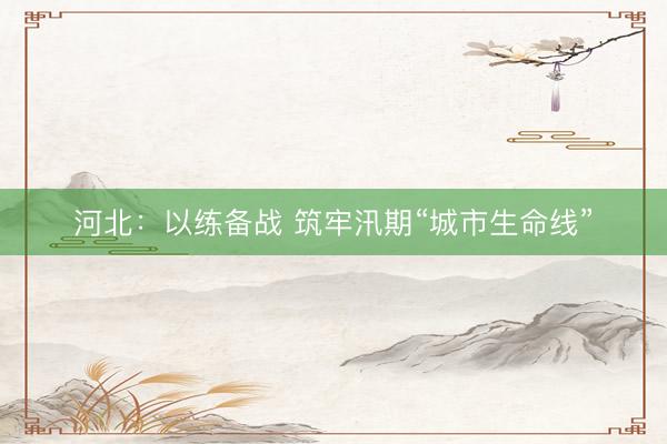河北：以练备战 筑牢汛期“城市生命线”